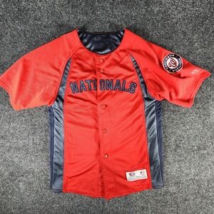 MLB Washington Nationals True Fan Kids Embroidered Jersey Size M Red